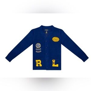 Ralph Lauren Boys HTF Varsity-Inspired Cotton Cardigan